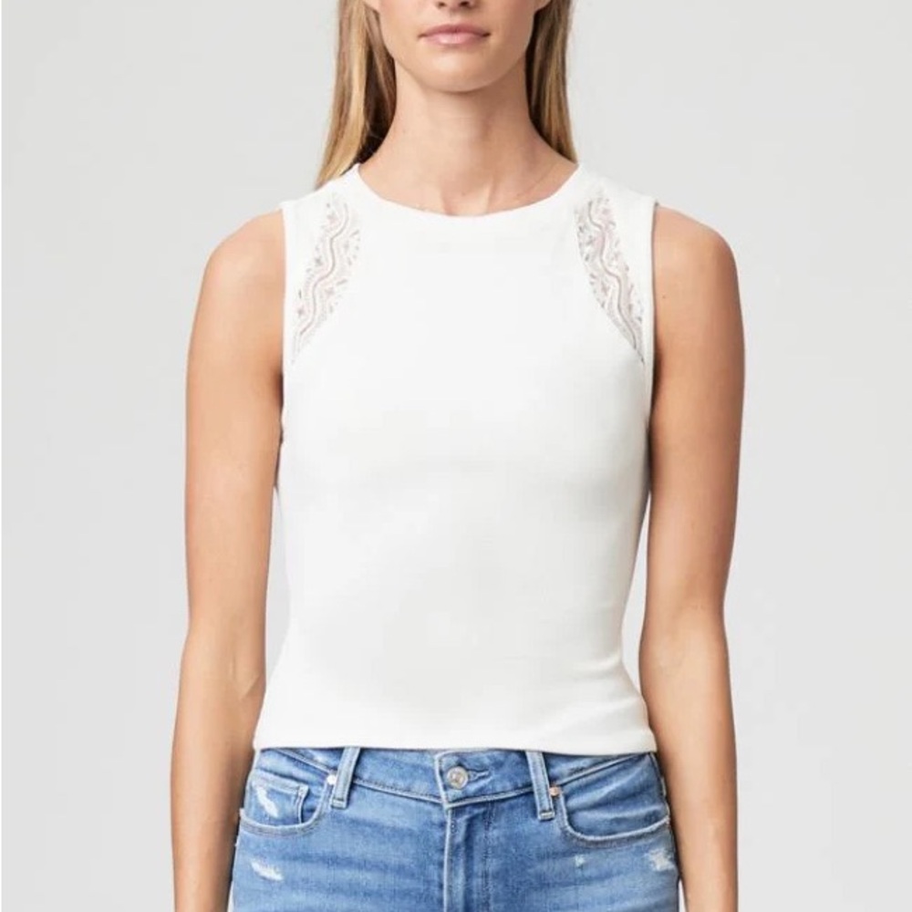 Paige Alida Tank Top white NWOT L